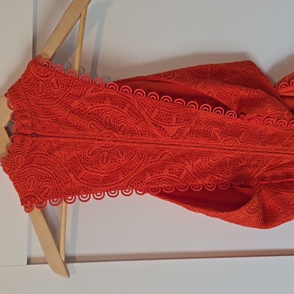 ASOS Tall Lace Evening Gown in Orange - Picture 4 of 7